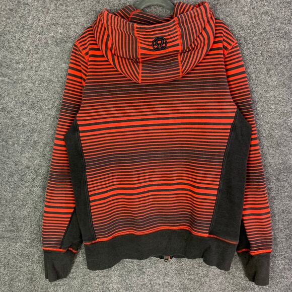 Lululemon Core Hoodie Sweatshirt Stripe Full Zip Logo Sweatshirt Men's Size L - Picture 2 of 6